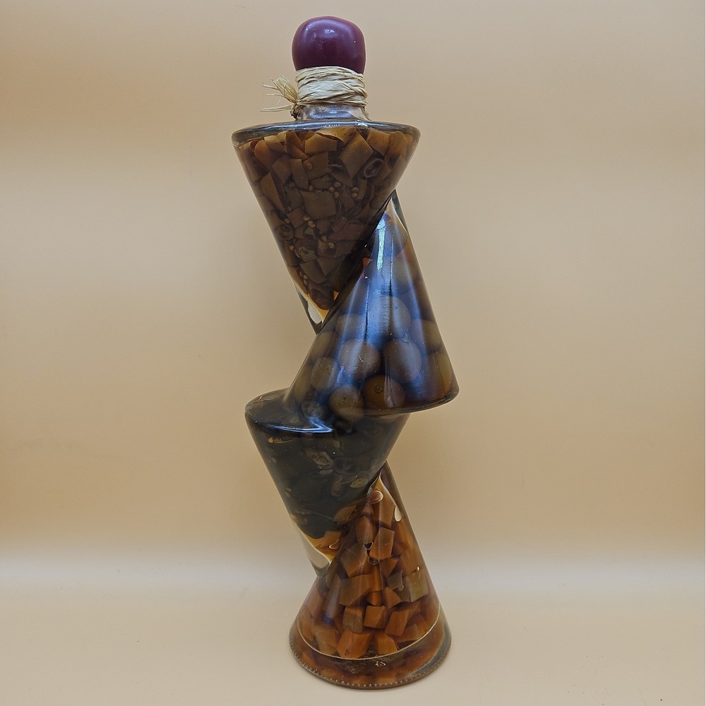 Vintage Spiral Tiered Decorative Glass Bottle Preserved Pickled Vegetable Decor